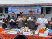 Kapolres Tanah Karo Hadiri Pemusnahan Barang Bukti Tindak Pidana Inkrah di Kejari