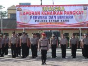 Upacara Kenaikan Pangkat Perwira dan Bintara Polres Tanah Karo Berlangsung Khidmat