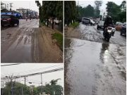 Hati Hati ! Tumpahan Tanah Bikin Jalan Simpang Kayu Besar Tanjung Morawa Licin