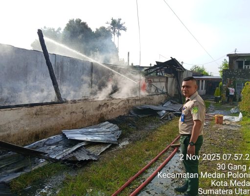 Empat Rumah di Medan Polonia Ludes Terbakar