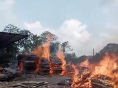 Hingga Malam, Api Kebakaran Pabrik Triplek Baru Bisa Dipadamkan