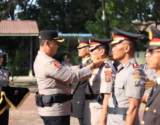 Kapolres Langkat Pimpin Sertijab Kabag, Kasat, Kapolsek hingga Purna Bakti Polri