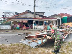 Hujan Angin Kencang Rusak Puluhan Rumah Warga di Pagar Merbau