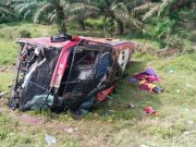 Ngeri…!!! Laka Maut di Tol Sergai, 4 Penumpang Bus Halmahera Tewas