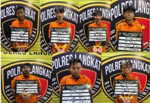 Polres Langkat Tangkap Tujuh Pelaku Pencurian Disertai Kekerasan di Empat Lokasi, Dua Senjata Tajam dan Dua Sepeda Motor Diamankan