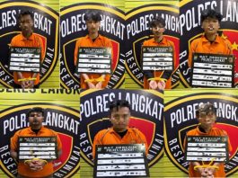 Polres Langkat Tangkap Tujuh Pelaku Pencurian Disertai Kekerasan di Empat Lokasi, Dua Senjata Tajam dan Dua Sepeda Motor Diamankan