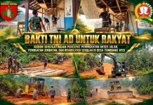 Bakti TNI AD Untuk Rakyat : Kodim 1019/Katingan Percepat Peningkatan Akses Jalan, Jembatan dan Rehabilitasi Sekolah di Desa Tumbang Atei